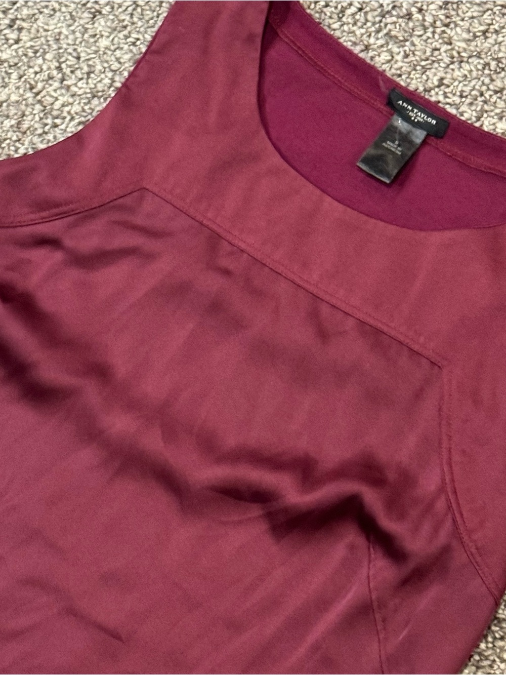 Ann Taylor Burgundy Sleeveless Camisole Top - Picture 3 of 7